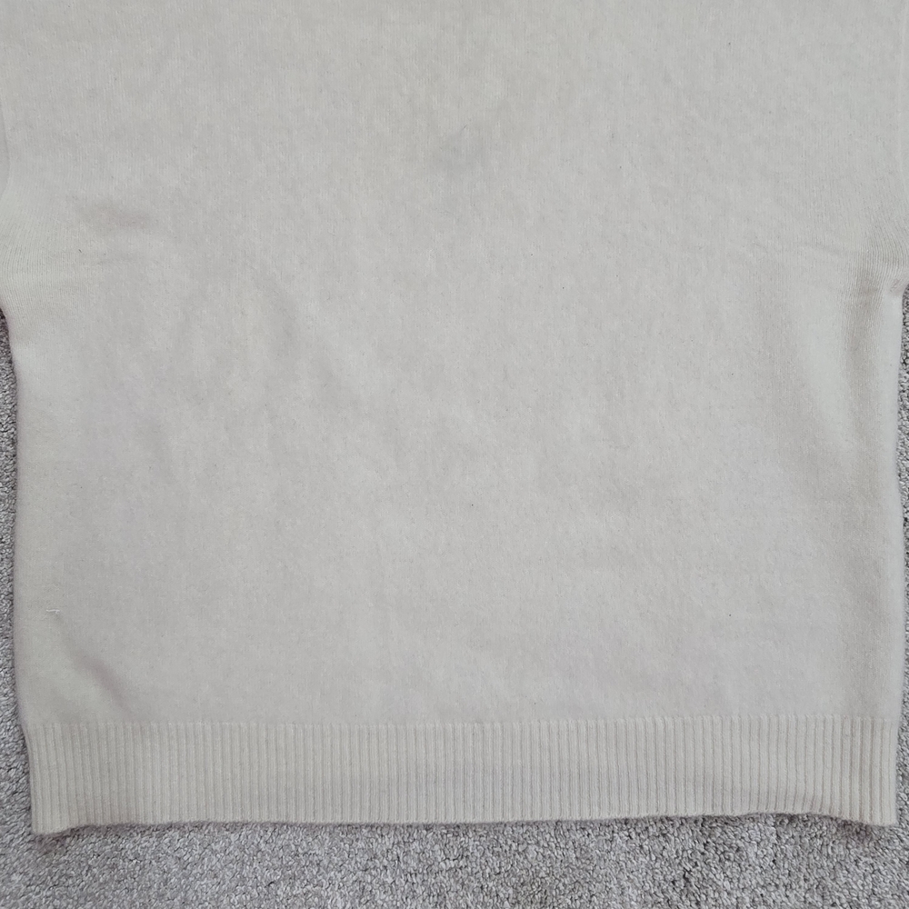 Charter Club Elegant Off-white Cashmere Turtleneck Sweater Classic Quiet Luxur L - Picture 9 of 9